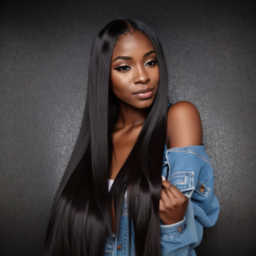 straight hair closure wig
